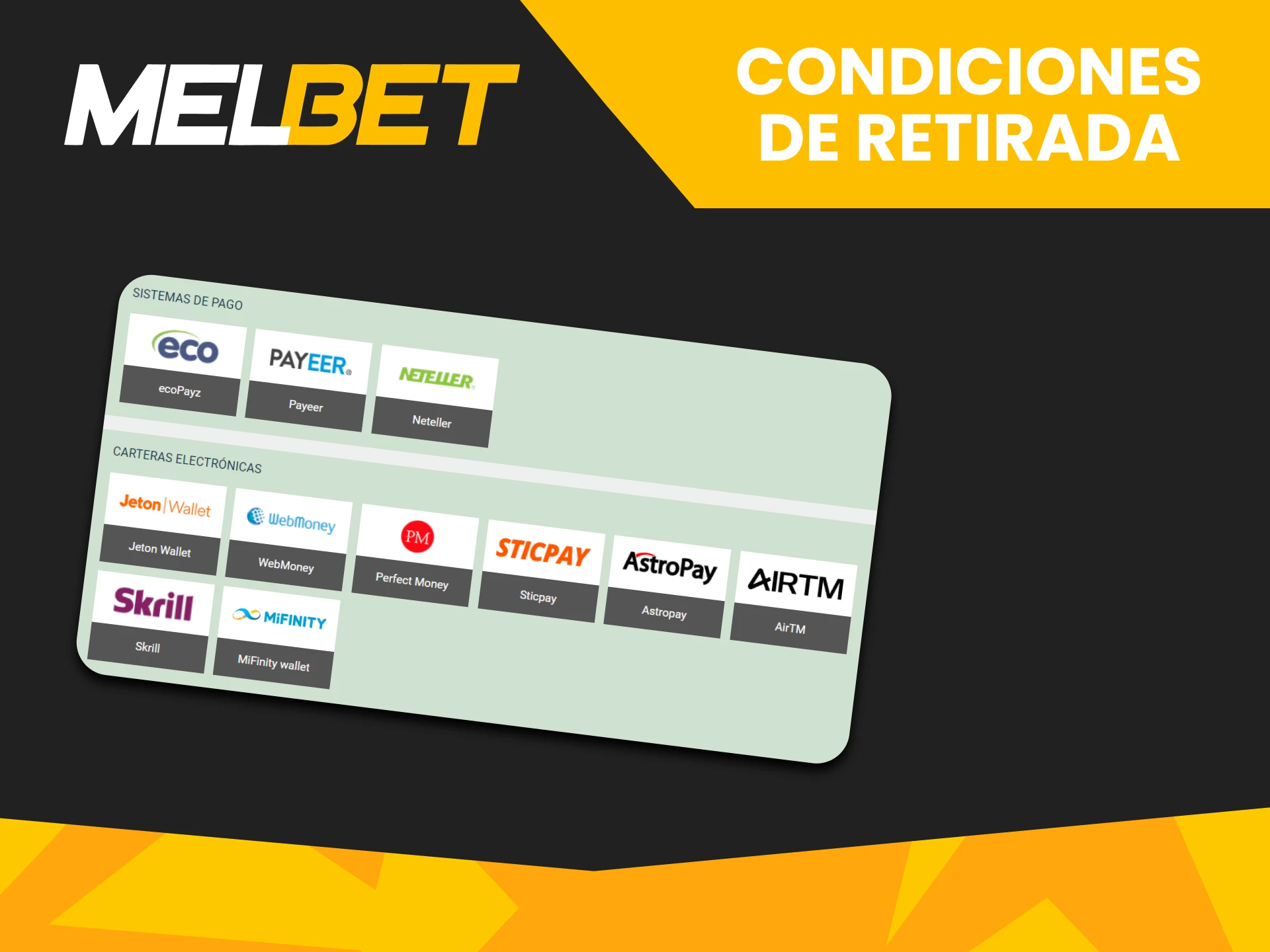 Lea los requisitos para retirar fondos en Melbet.