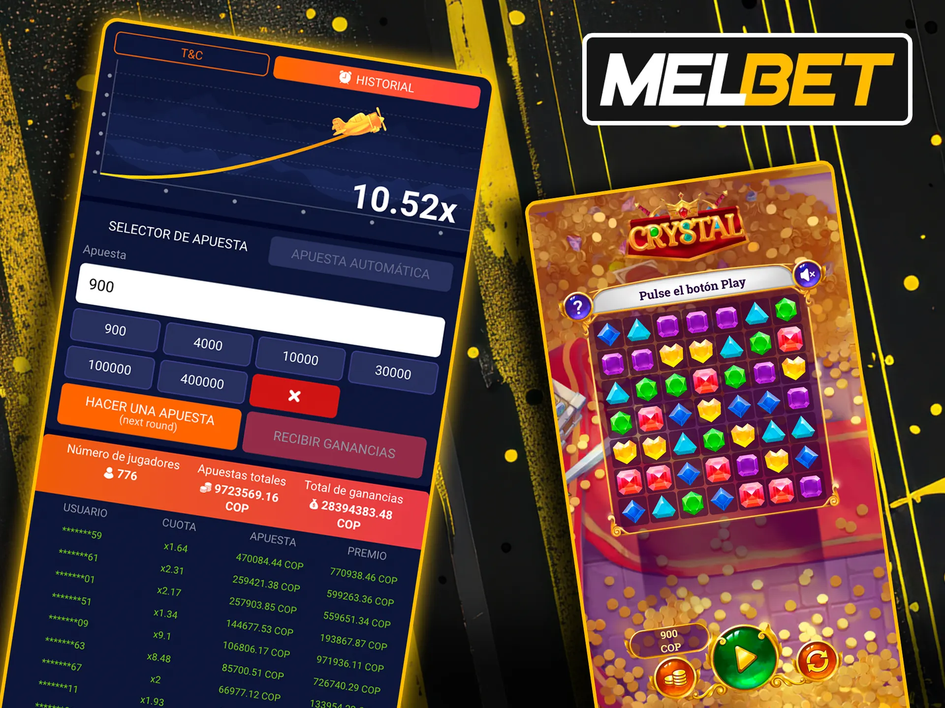Juega a juegos de Crash con la app de Melbet.